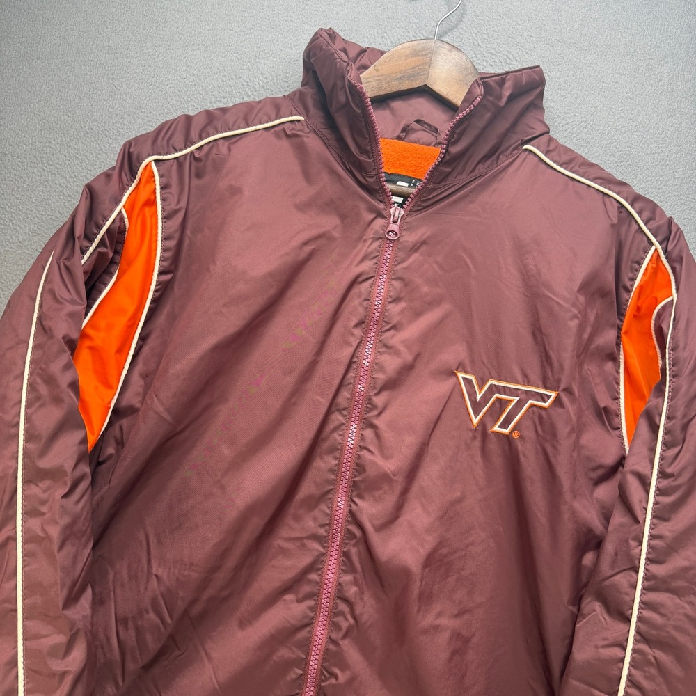 Virginia Tech Hokies Starter Jacket Mens M Maroon Nylon Puffer NCAA VT Gameday